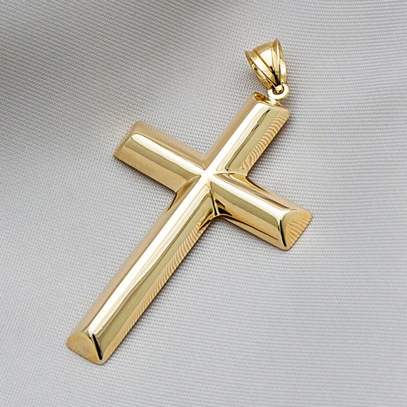 Real Gold Cross Pendant, High Quality Authentic 10K Gold Cross Stamped 10K - Picture 3 of 6